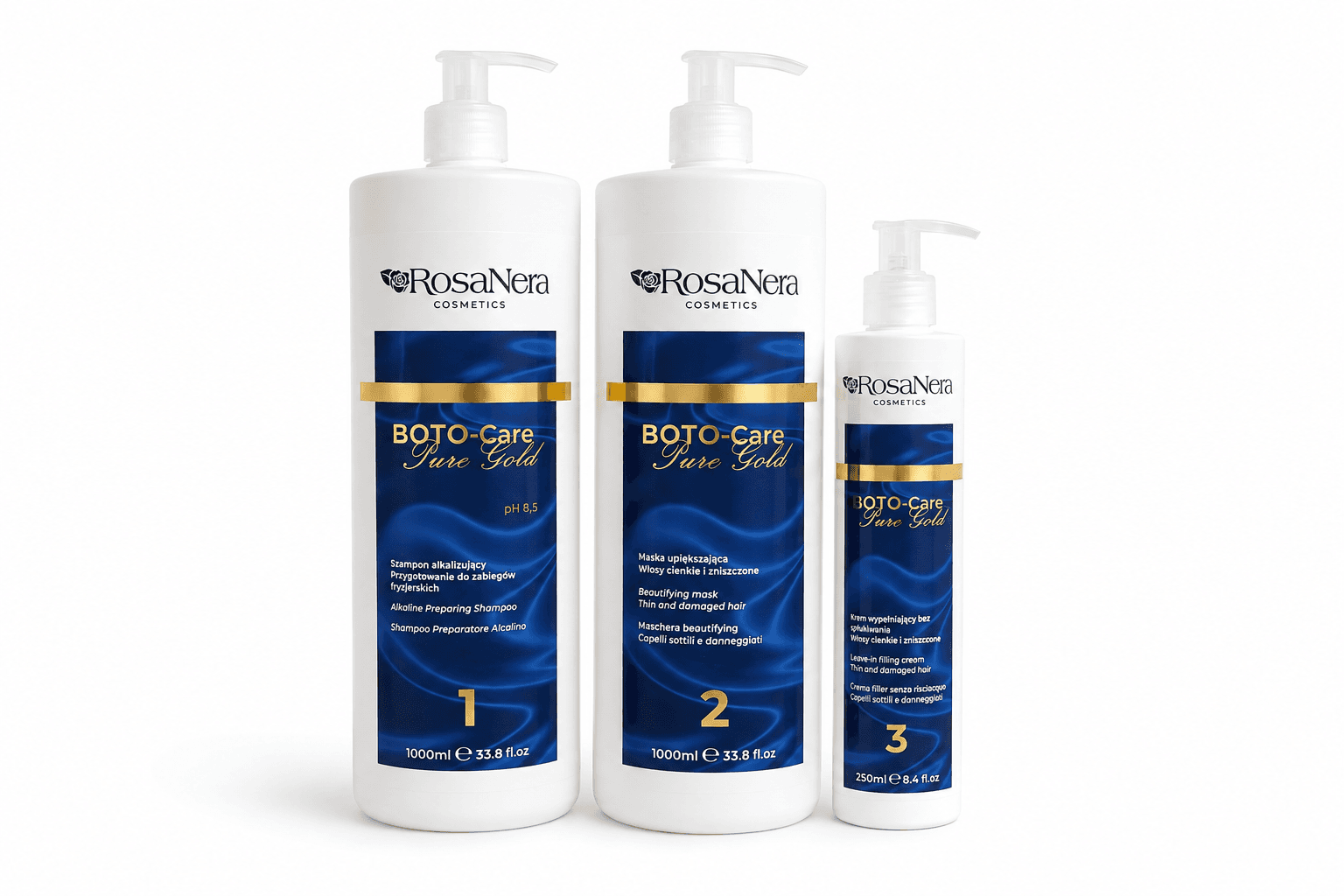 BOTO-Care Pure Gold – profesionalus 3 etapų plaukų priežiūros rinkinys