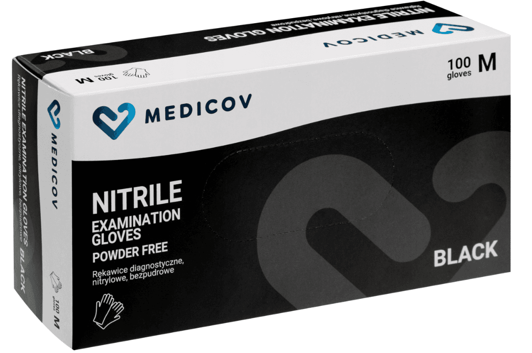 Disposable, powder-free nitrile gloves, BLACK (100 pcs.) — 2