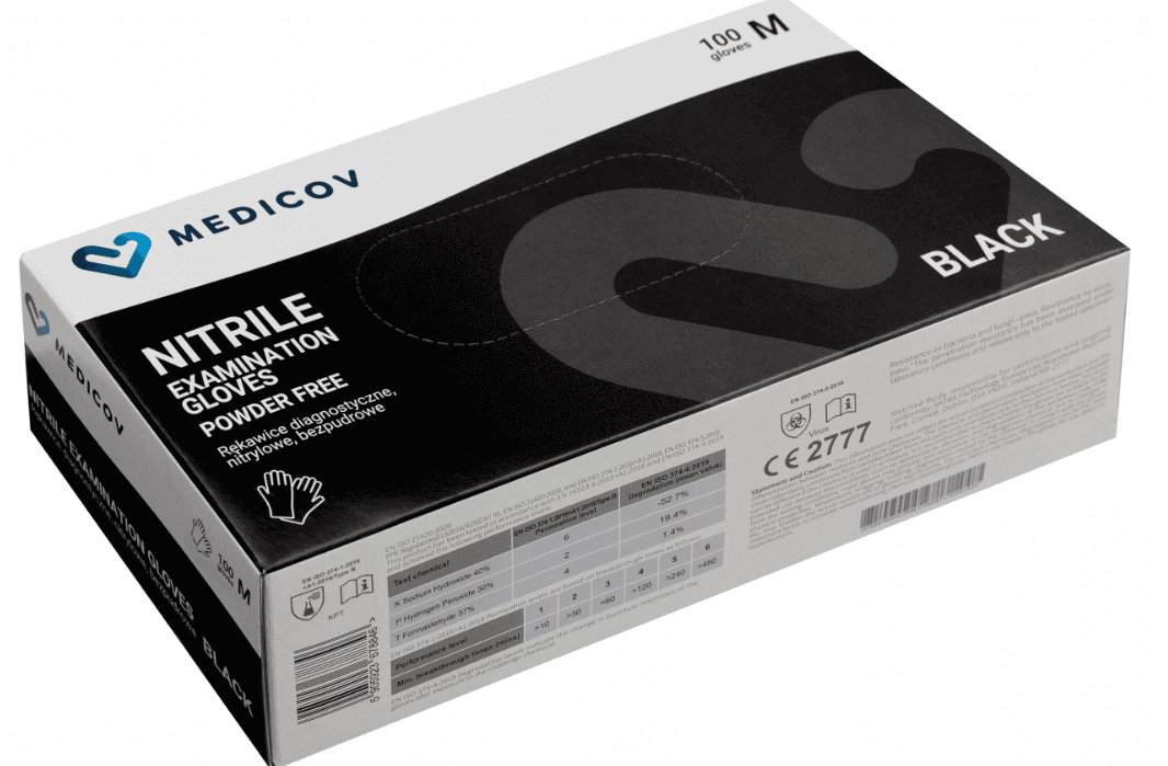 Disposable, powder-free nitrile gloves, BLACK (100 pcs.) — 3
